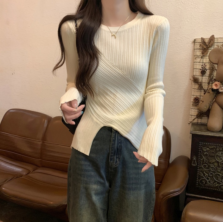 Long sleeve autumn round neck pure sweater for women