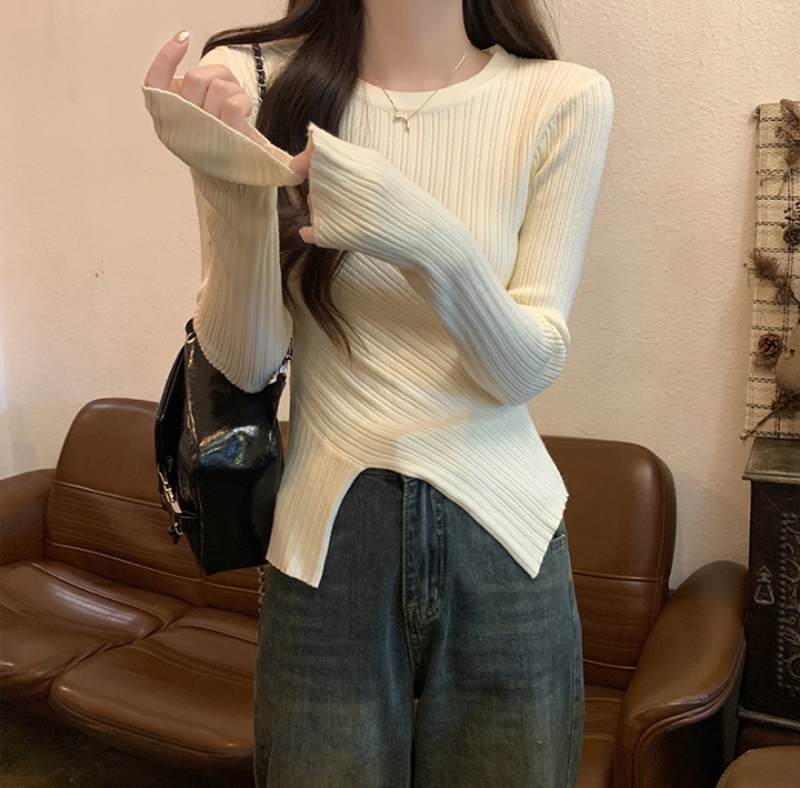 Long sleeve autumn round neck pure sweater for women