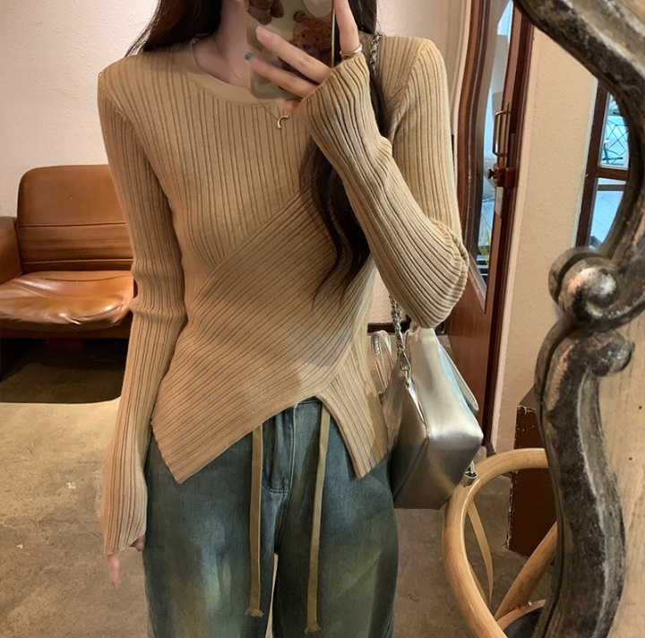 Long sleeve autumn round neck pure sweater for women