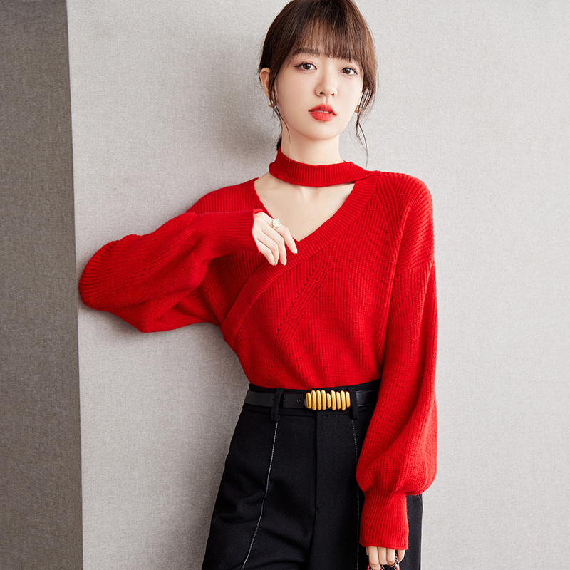 France style niche red autumn and winter sweater for women