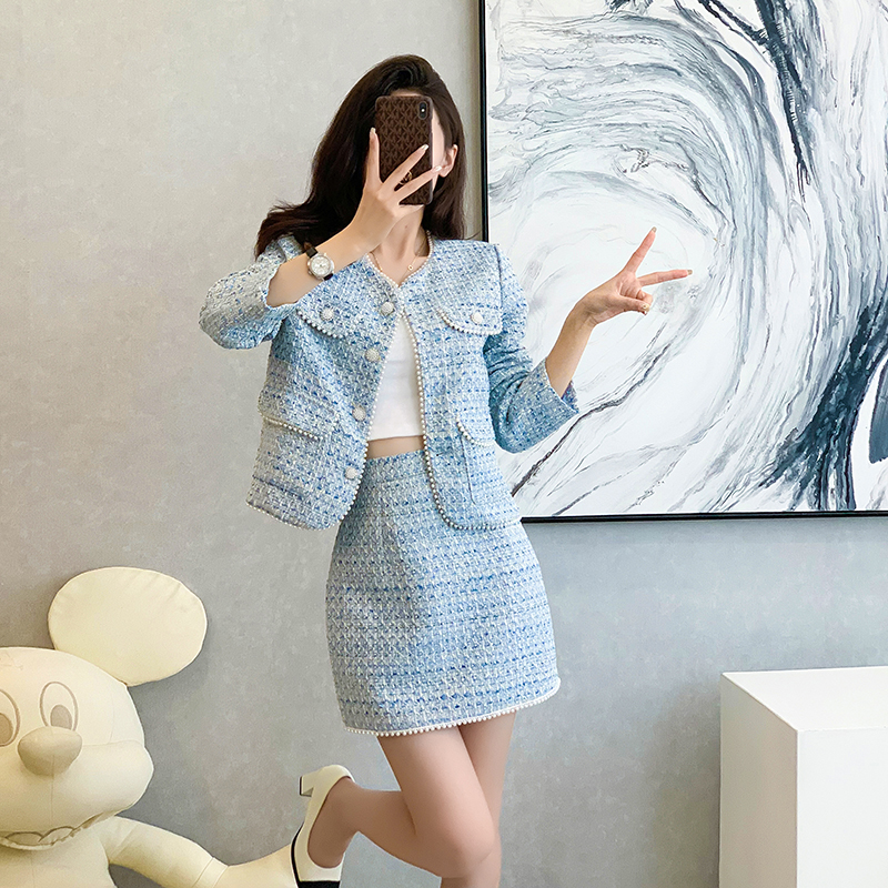 Chanelstyle autumn and winter temperament skirt 2pcs set