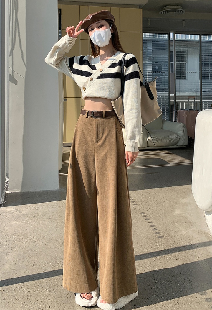 Autumn and winter loose wide leg pants slim retro casual pants