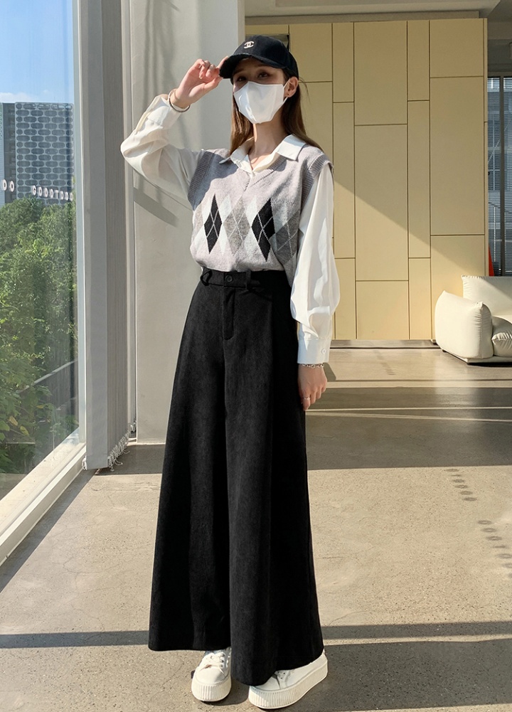 Autumn and winter loose wide leg pants slim retro casual pants