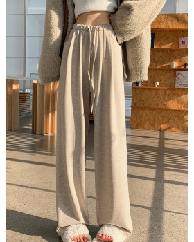 Straight pants knitted pants drape cashmere towel for women