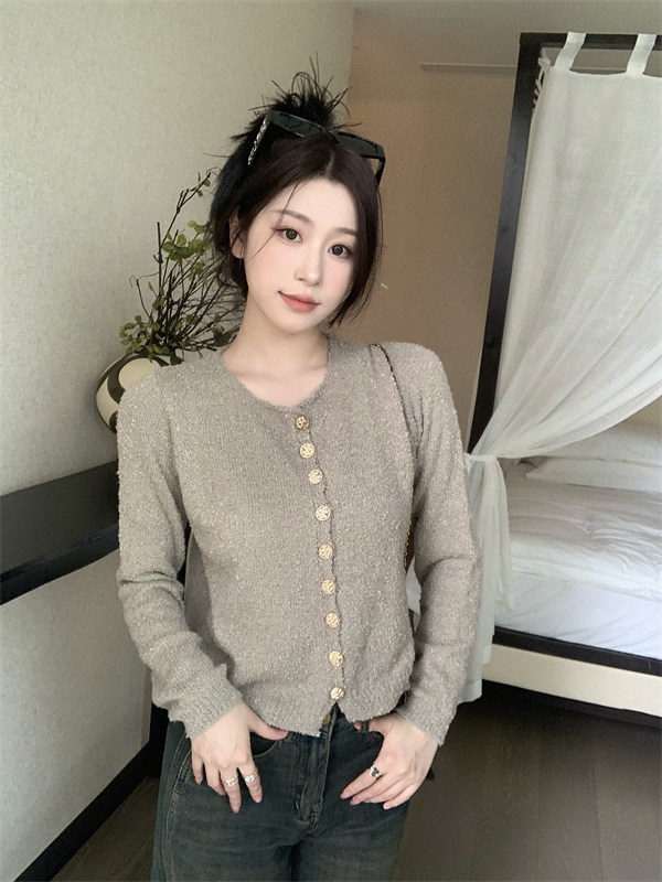 Autumn and winter lazy bottoming shirt knitted cardigan