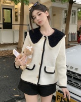 Woolen knitted sweater lapel chanelstyle coat