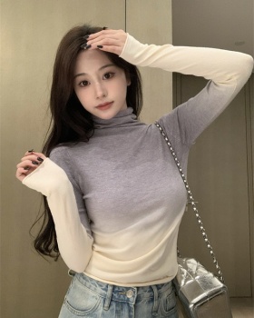 Bottoming gradient high collar fashion slim sweater