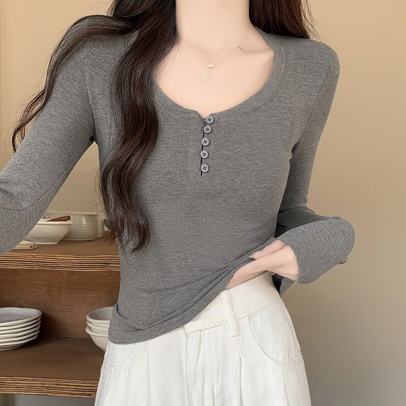 Short tight tops cashmere long sleeve shirts