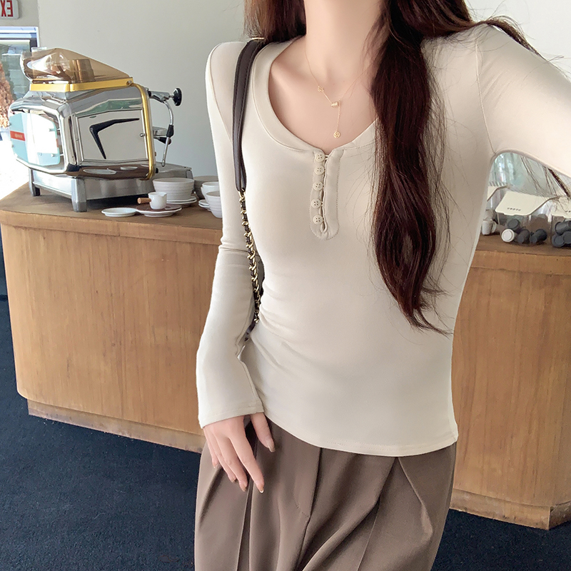 Short tight tops cashmere long sleeve shirts