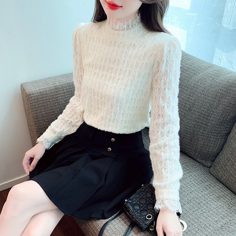 Lady thick tops lace winter shirts for women