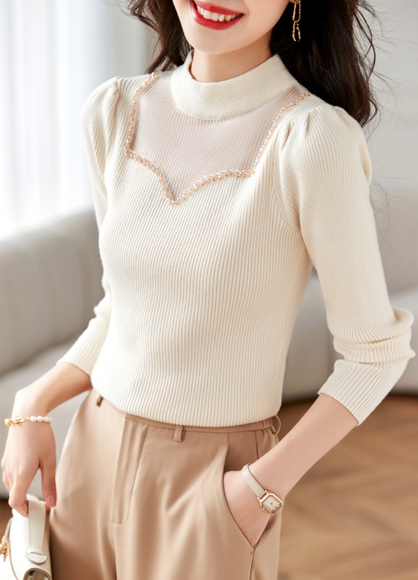 Western style thermal tops hollow sweater for women
