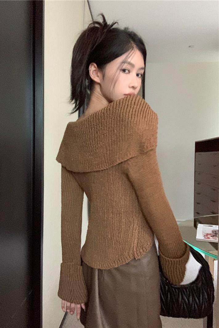 Knitted sling coat spicegirl sweater 2pcs set for women