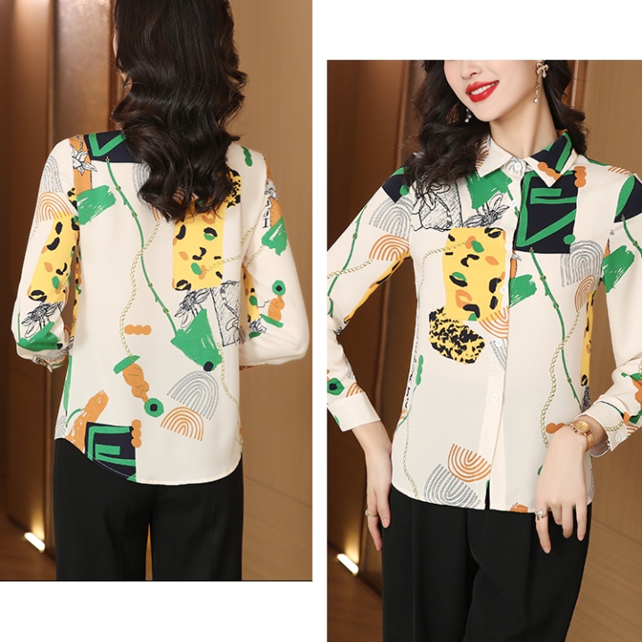 Long sleeve real silk silk autumn shirt for women