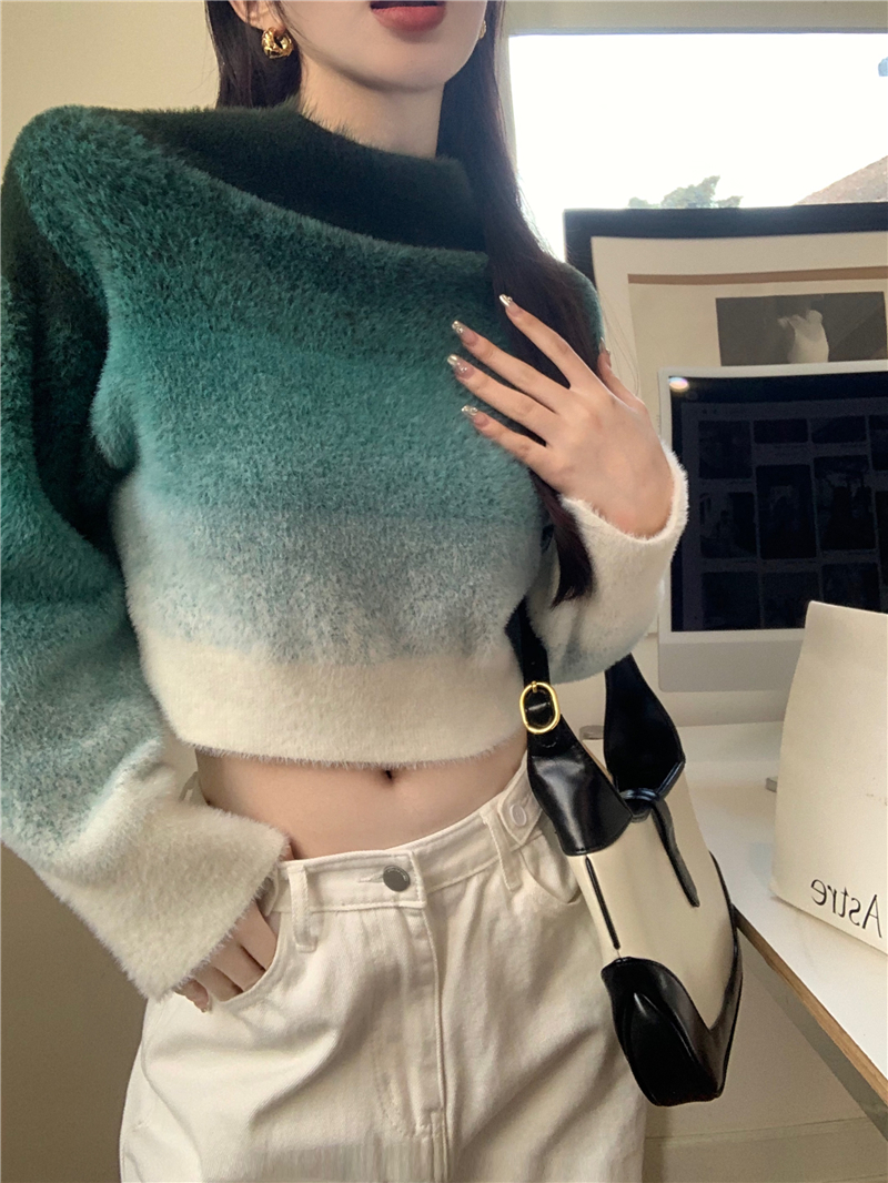 Knitted flat shoulder sweater multiple wear method tops