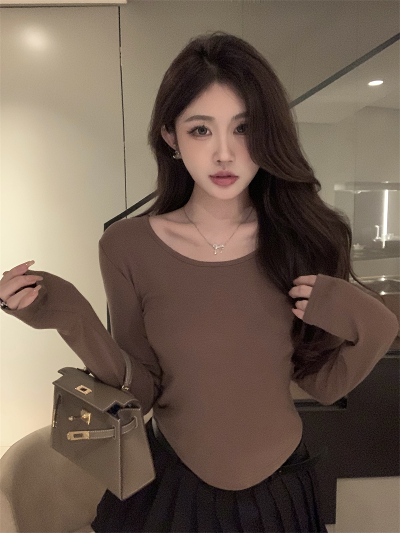Long sleeve inside the ride bottoming shirt slim tops