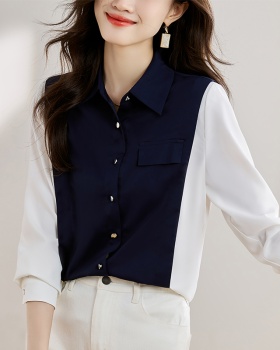 Long sleeve autumn tops lapel shirt for women