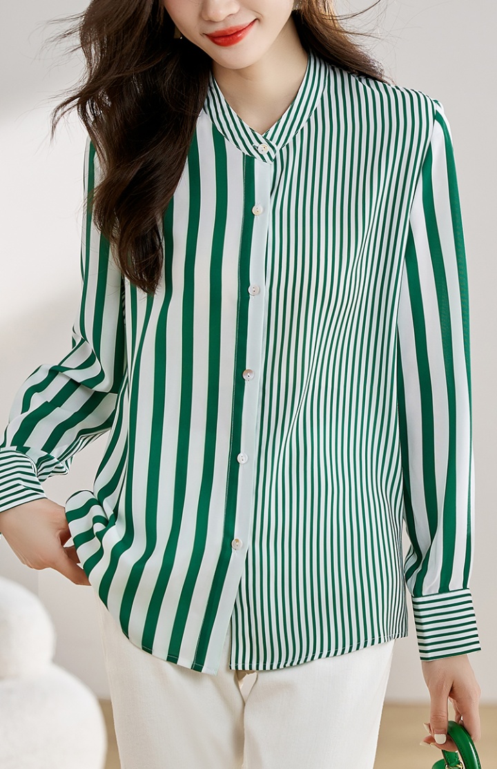 Autumn France style shirt long sleeve stripe tops