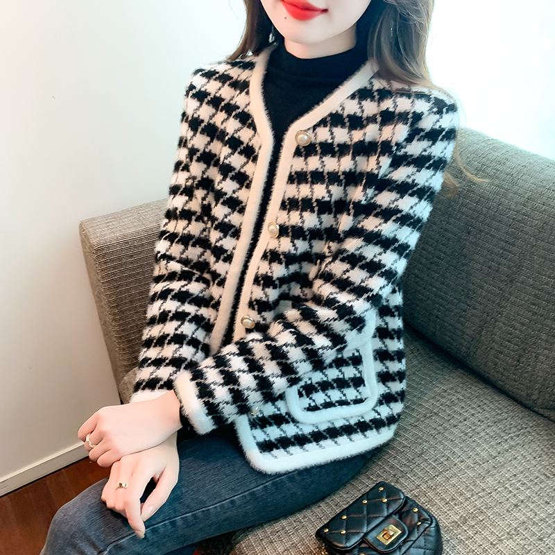 Chanelstyle short cardigan loose knitted coat