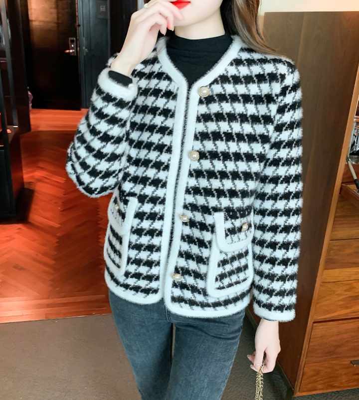 Chanelstyle short cardigan loose knitted coat