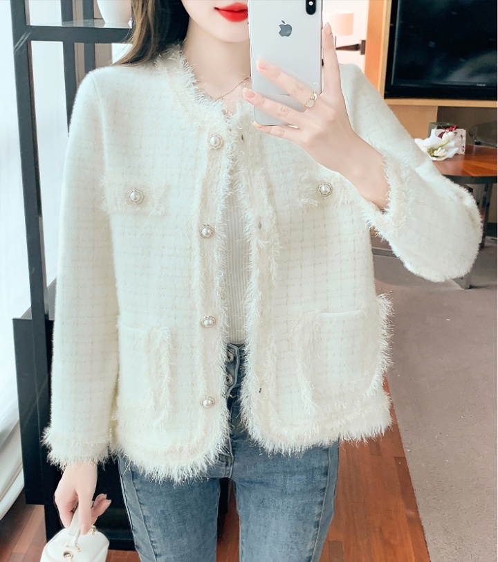 Short mink velvet sweater loose coat for women