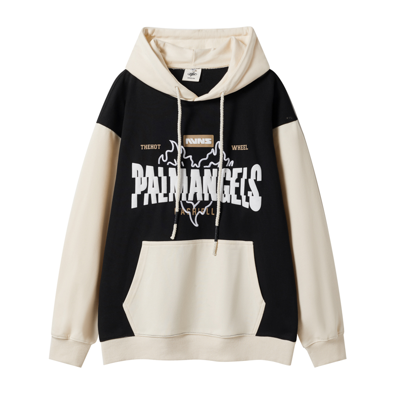 Embroidered Pseudo-two hoodie mixed colors tops for women