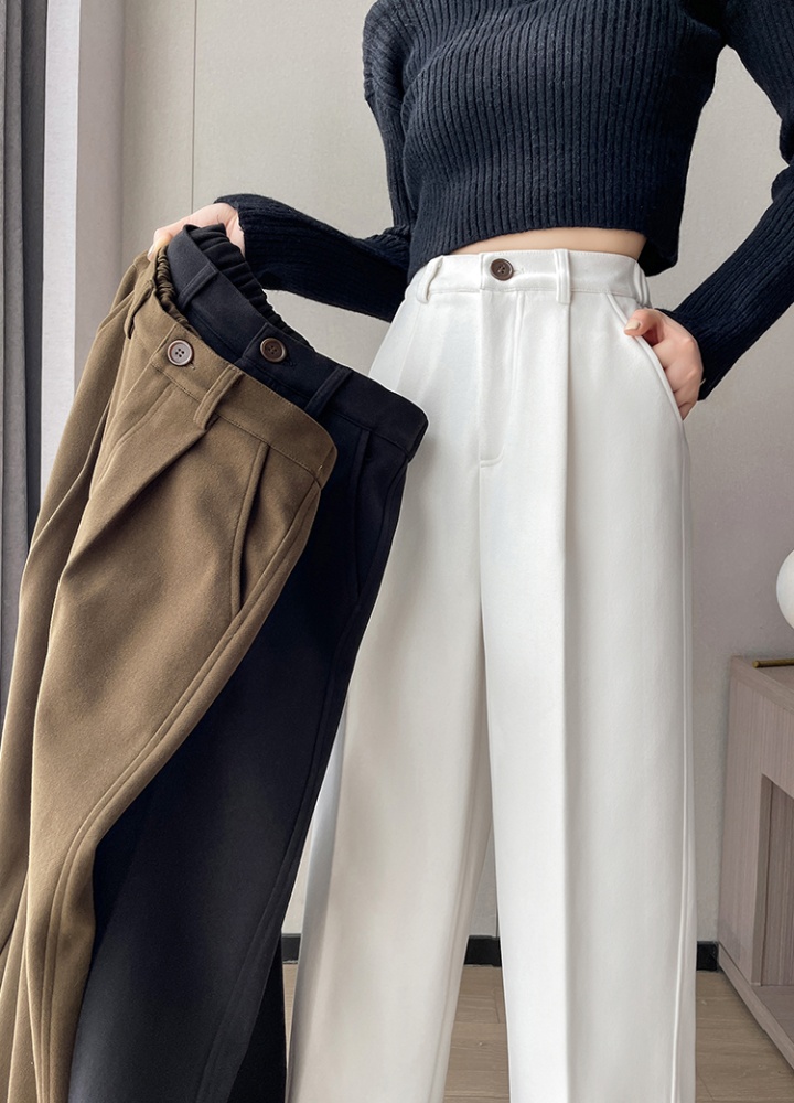 High waist pants autumn and winter wide leg pants for women