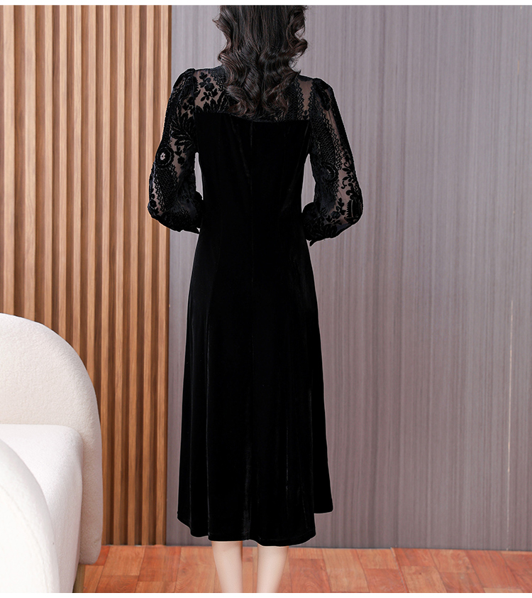 Silk Chinese style autumn and winter temperament dress