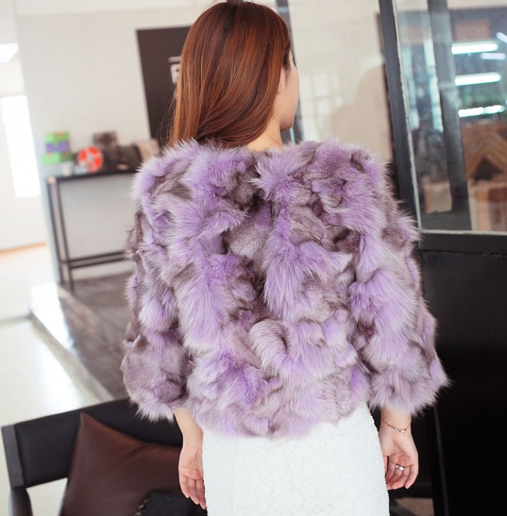Imitation of fox fur short sleeve tops autumn fashion coat