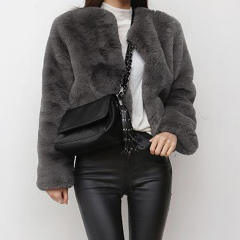 Western style slim fur coat fashion elmo coat