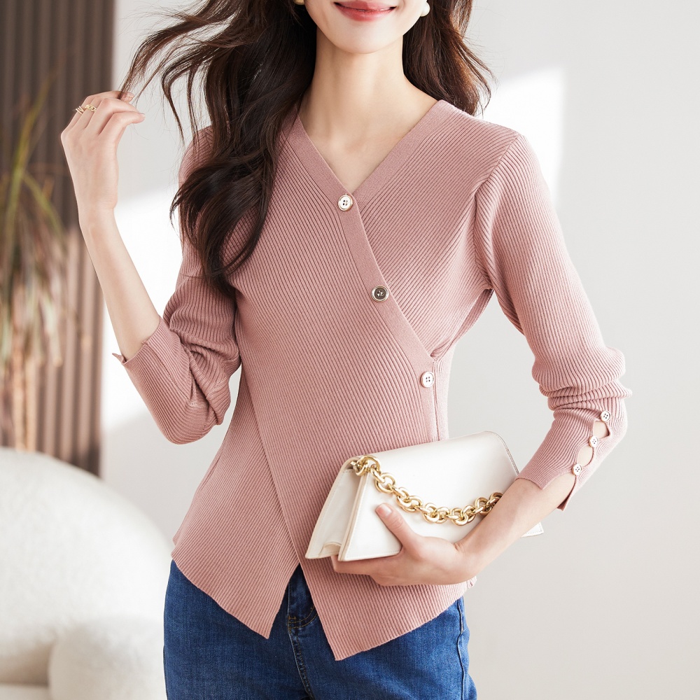 Pullover irregular tops Western style autumn sweater for women