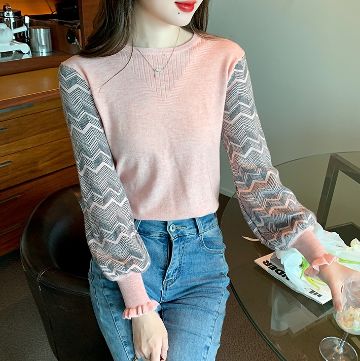 Autumn and winter tops mixed colors sweater for women