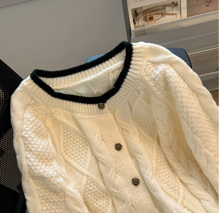 Knitted cardigan mixed colors tops for women