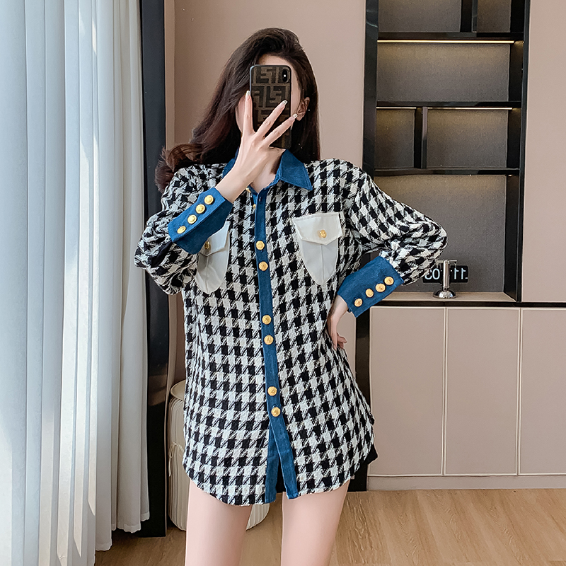 Slim chanelstyle tops Korean style coat for women