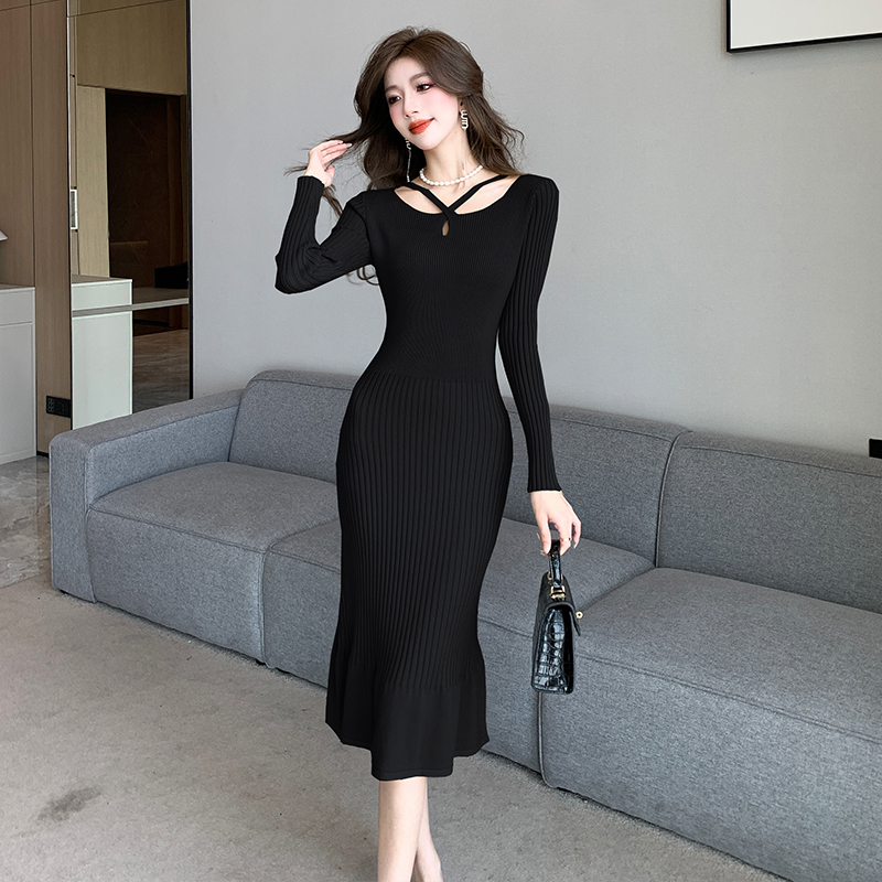 France style sweater dress knitted dress for women