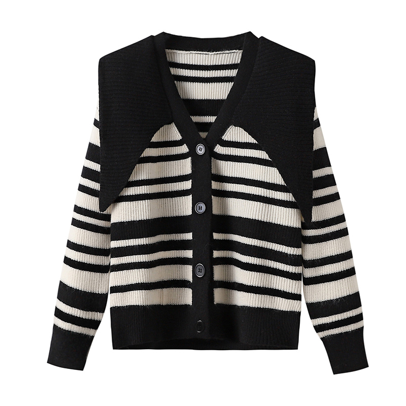 European style all-match sweater stripe shawl for women