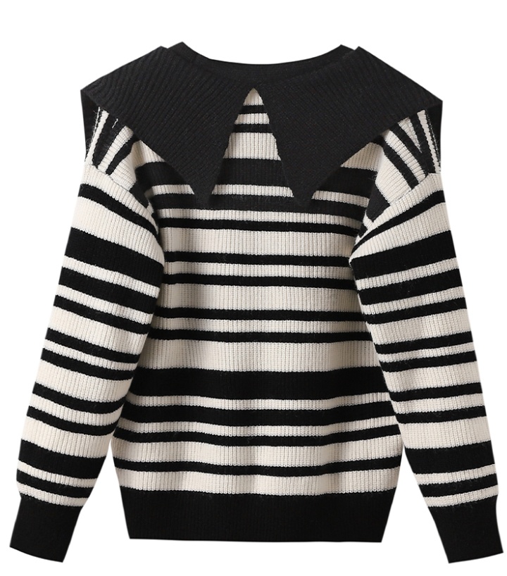 European style all-match sweater stripe shawl for women