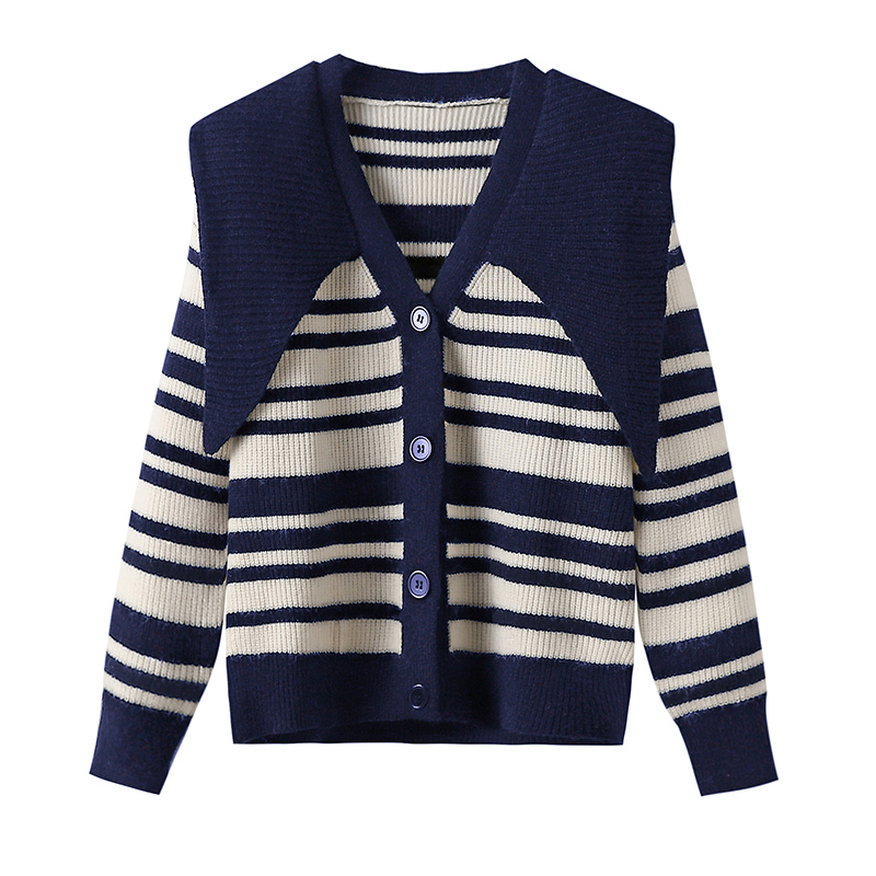 European style all-match sweater stripe shawl for women