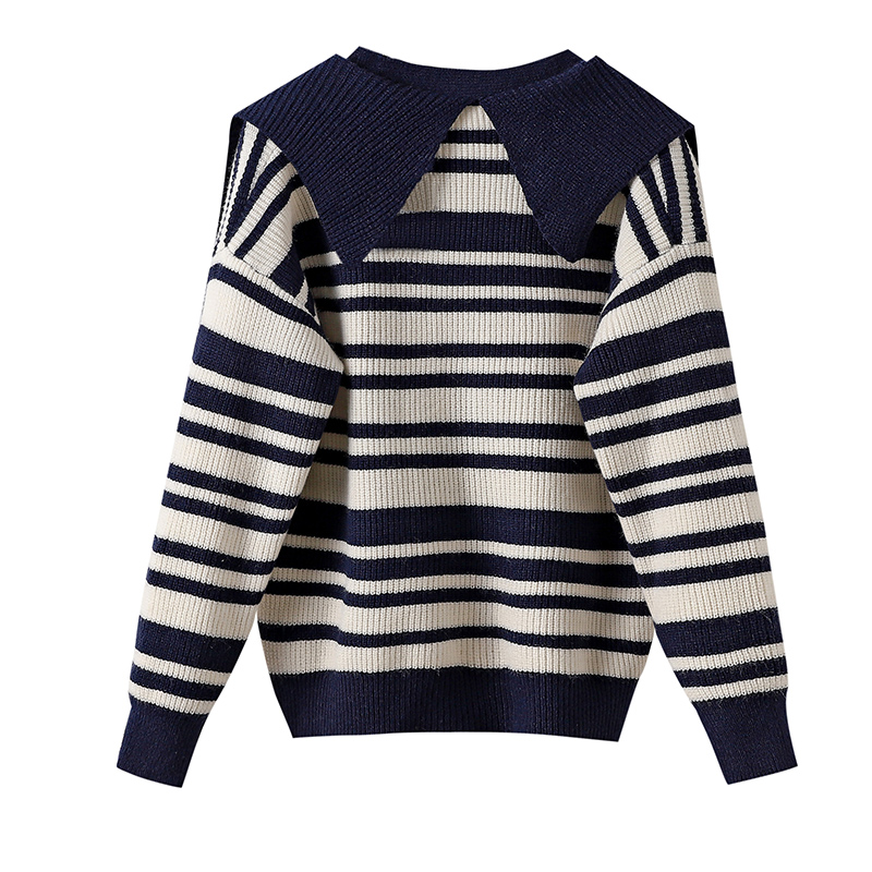 European style all-match sweater stripe shawl for women