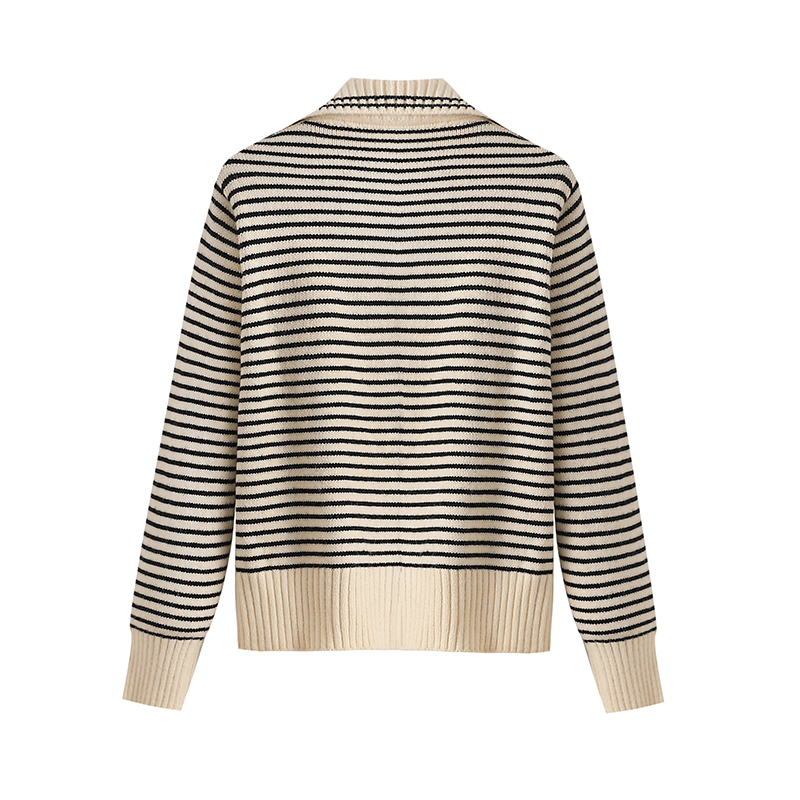 All-match stripe sweater loose autumn tops for women