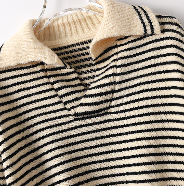 All-match stripe sweater loose autumn tops for women