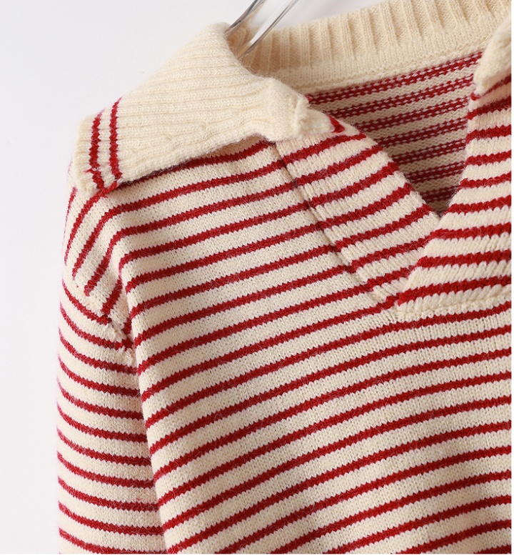 All-match stripe sweater loose autumn tops for women