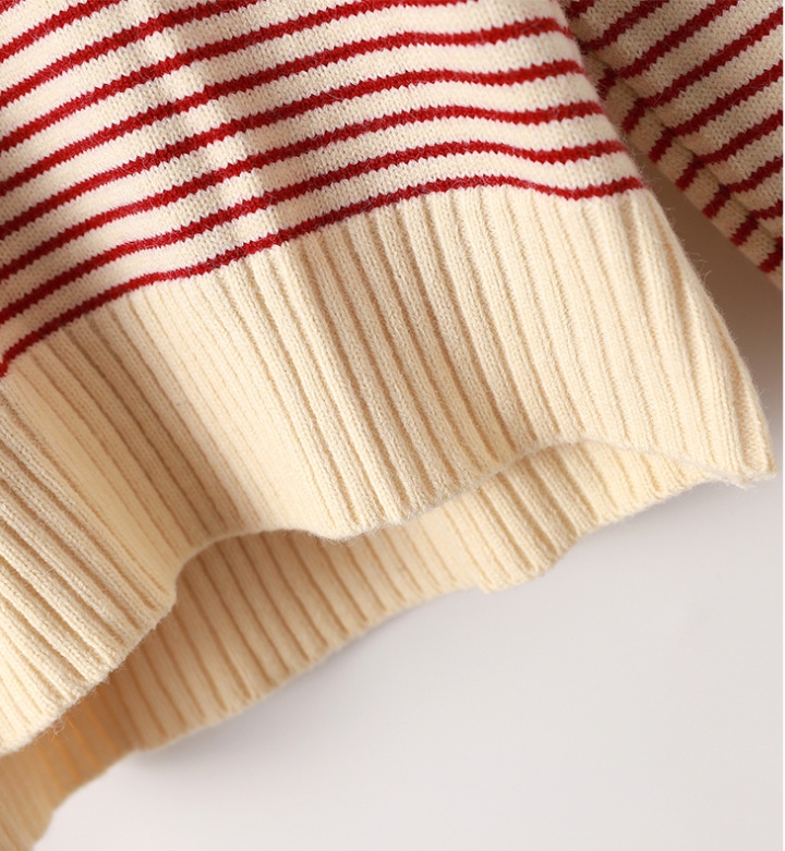 All-match stripe sweater loose autumn tops for women