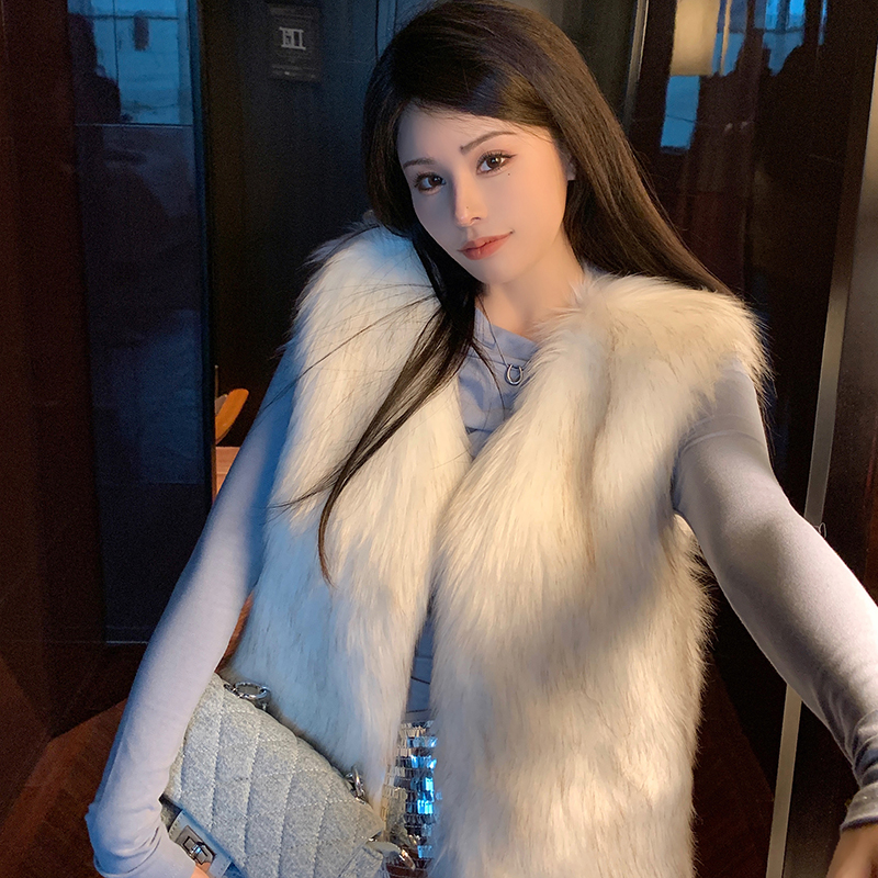 Fox fur winter fur coat elmo coat for women