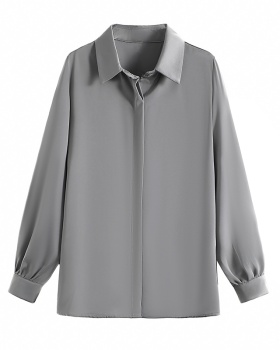 Commuting temperament shirt satin simple tops for women