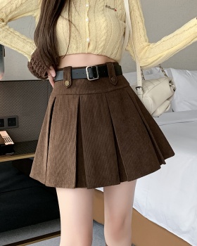 A-line retro niche woolen high waist short skirt