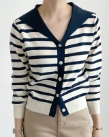 College style navy style stripe sweater for women