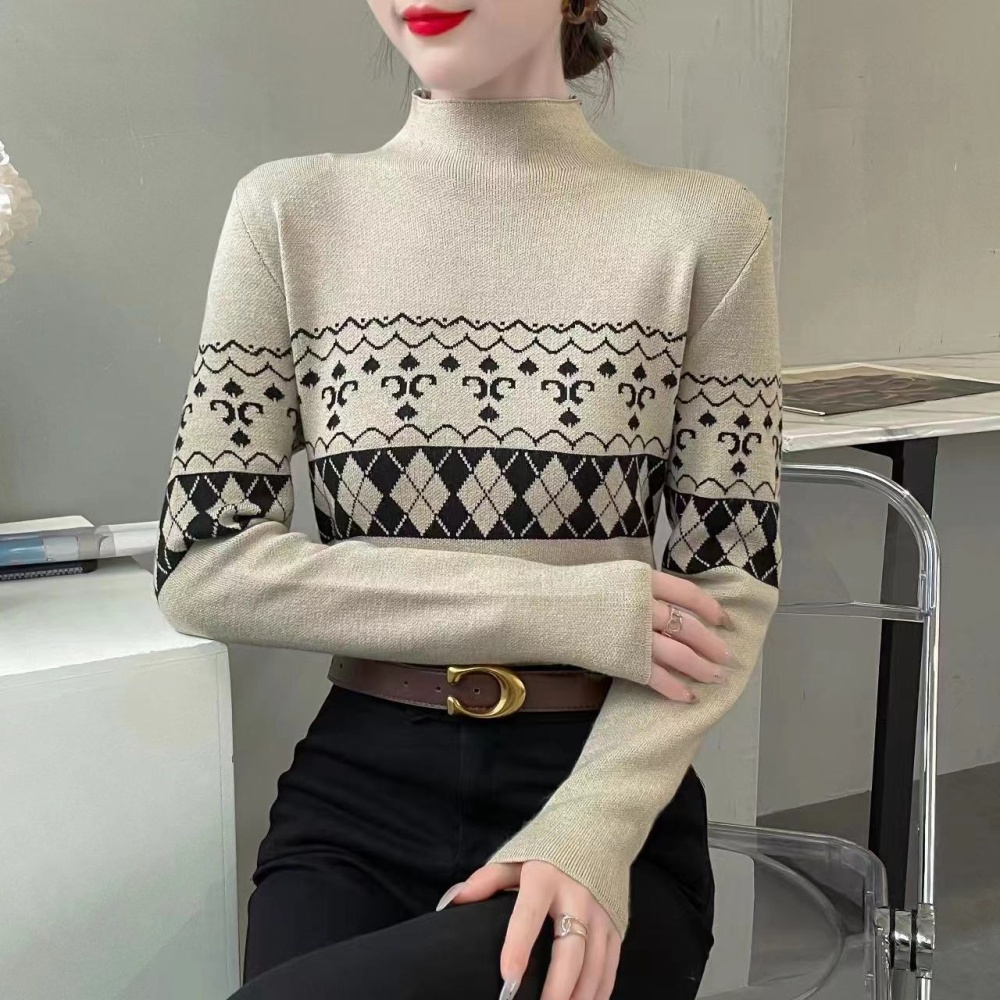 Autumn bottoming shirt high collar sweater for women
