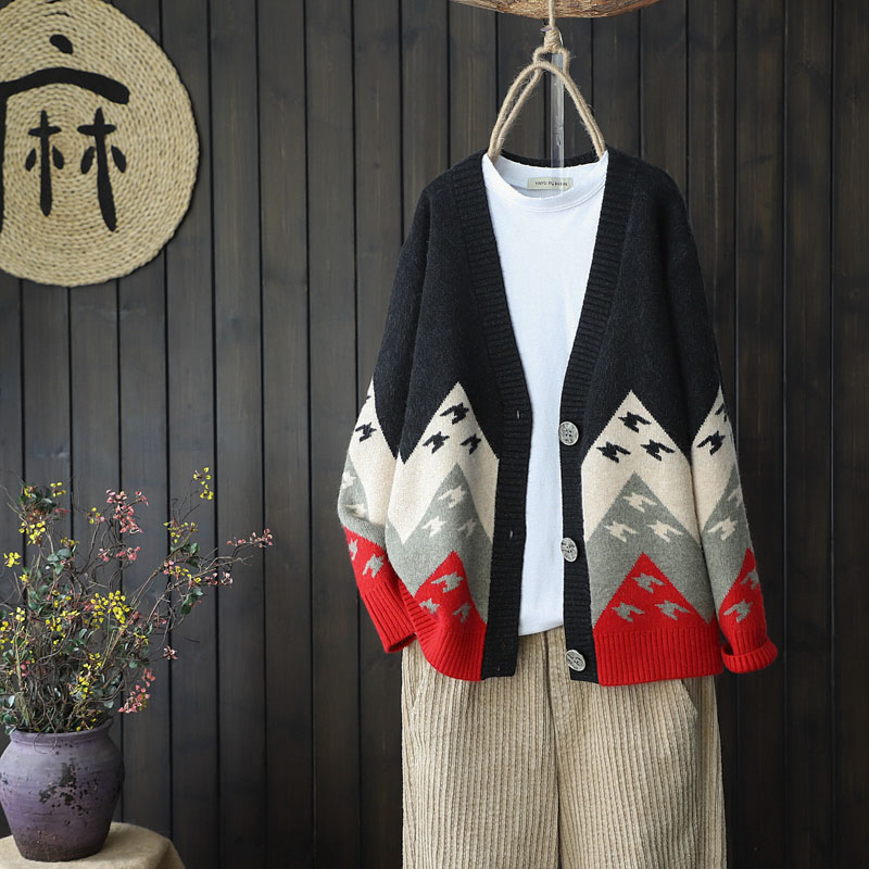 Knitted sweater lazy cardigan for women
