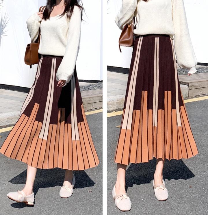 A-line autumn and winter long skirt for women