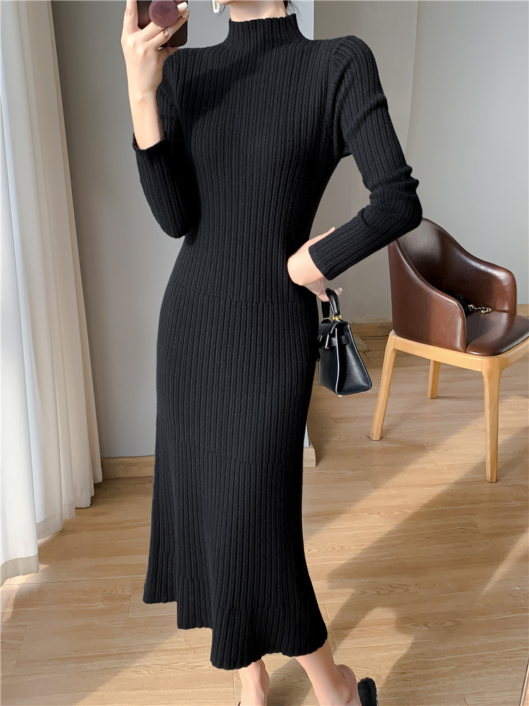 Autumn and winter sweater dress bottoming dress for women